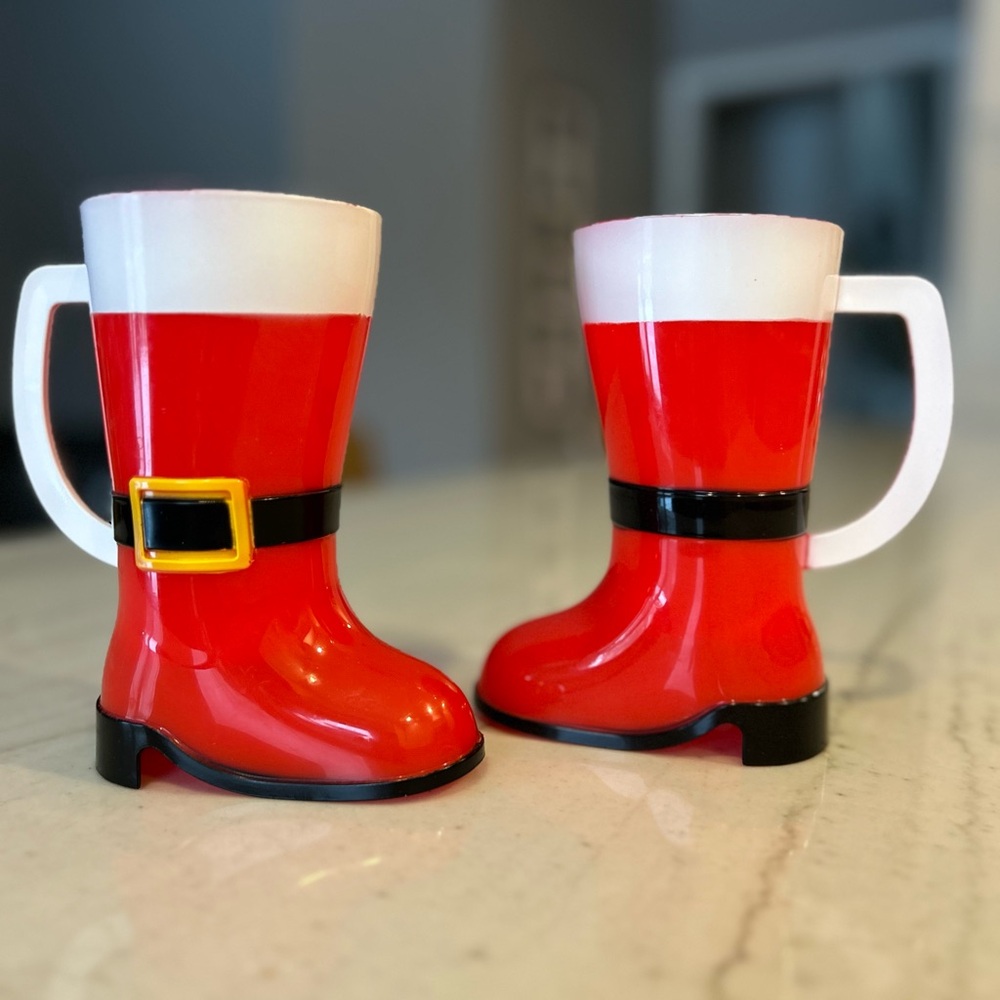 Festive Red Santa Boot Mugs